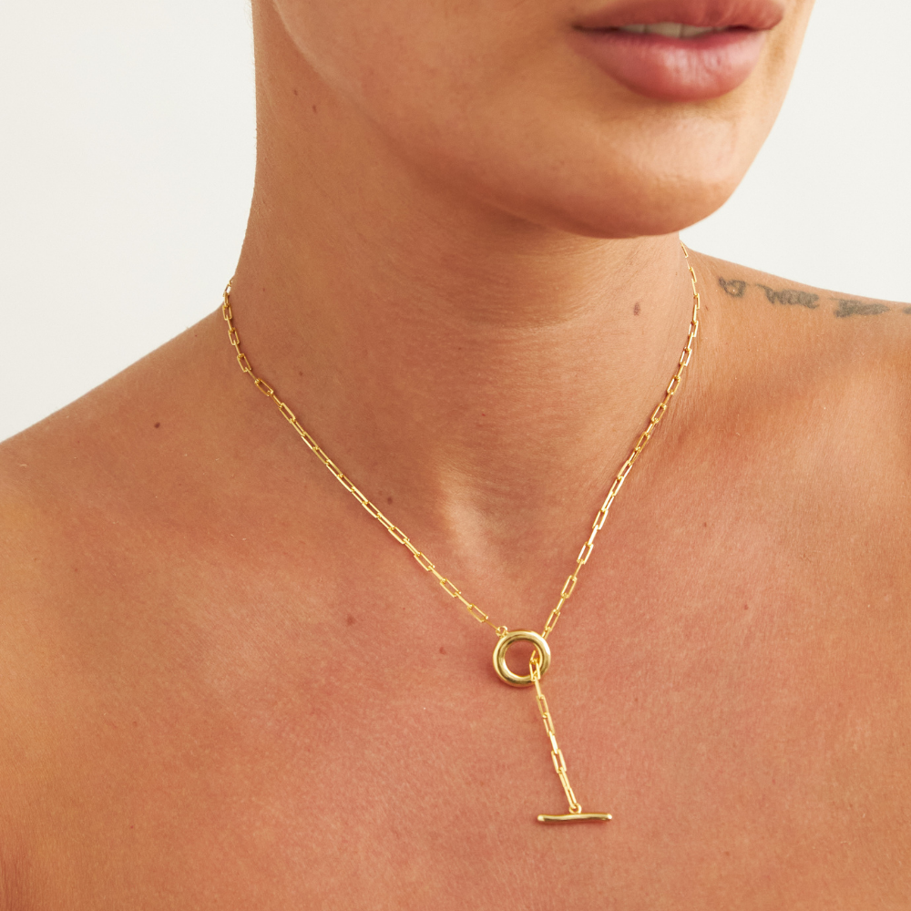 Enso Bound Paperclip Necklace
