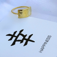Happiness Oval Signet Ring