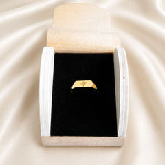 Happiness Minimal Signet Ring